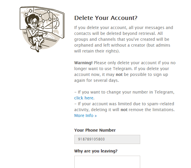 delete account telegram