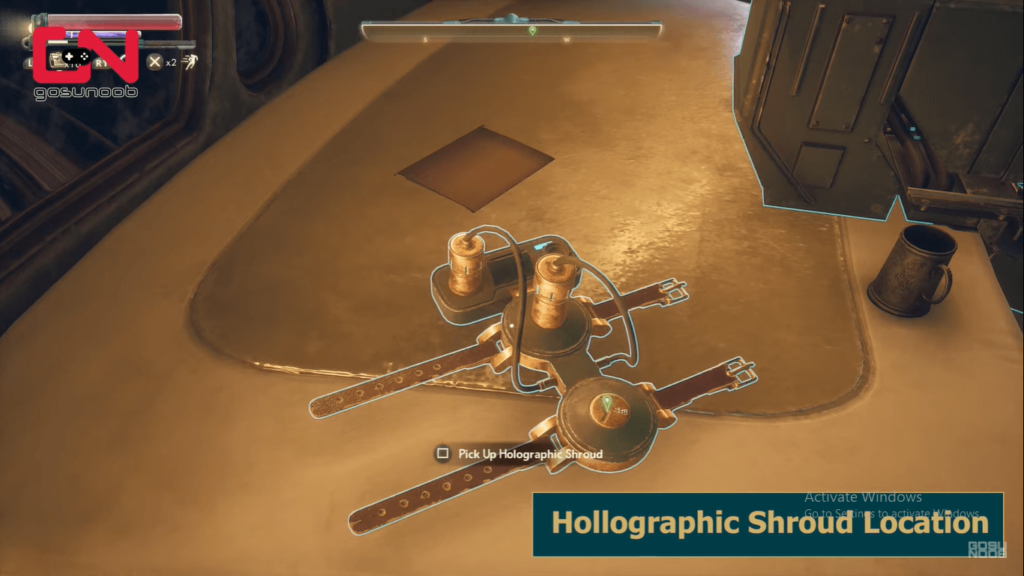 Holographic shroud location