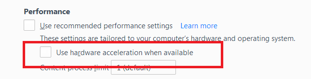 hardware acceleration Mozila